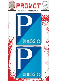 Resim Piaggio Uyumlu 3d Damla Logo Sticker 6 
