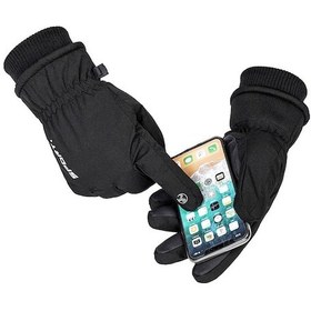 Resim Su Geçirmez Kış Eldiveni 10 Parmak Dokunmatik, Kaymaz Avuç İçi, Soğuk Rüzgar Geçirmez Kayak Motosiklet Eldiveni Erkek Kadın 