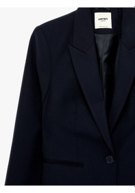 Resim Koton Düğmeli Cepli Geniş Yaka Krep Blazer Ceket Lacivert 6sak50039uw Lacivert 