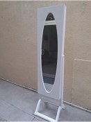 Resim BENGİ TİCARET Ayna 18080 Takı Dolap Boy Ahşap Beyaz Lake Nature Mdf Içinde Aksesuar El Yapım 