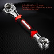 Resim 1 adet Çok Fonksiyonlu Soket Anahtarı 8-19mm Kaymaz Sap ve Dönen İskelet Tasarımı - Ergonomik Tutuşlu Evrensel Anahtar, Dayanıklı Çelik Yapı, Kendin Yap, Profesyonel Kullanım, El Aleti, İskelet Motifi, Sağlam Yapı 