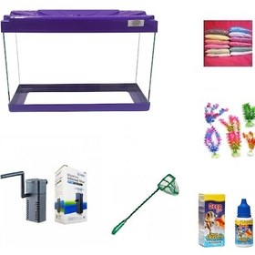 Resim Kanki Pet 30 Cm Akvaryum Hazır Set 3018 Mor 