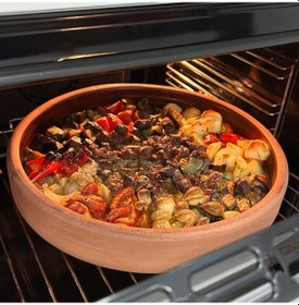 Resim Sırlı Toprak Güveç- Pişirme Tavası-fırın Tepsisi 36 Cm 6-7 Kişili Toprak 