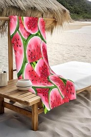 Resim Dijital Baskı Plaj Deniz Havlusu Karpuz Desenli Peştamal HVL0020 