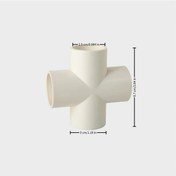 Resim Willowhaven 25mm Pvc Düz Dörtlü Bağlantı 5li Set Bahçe Sulama Su Tesisatı 