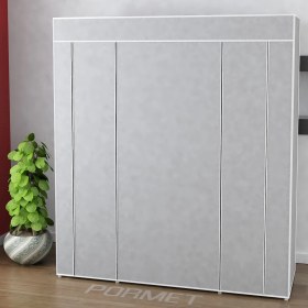 Resim Beyaz Pazar Bez Dolap Pls.profilli 12 Raf + 60 Cm. Askı Portatif Dolap Gri 