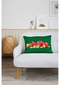 Resim Yılbaşı Noel Desen Baskılı Tv Battaniyeli Opsiyonel Dekoratif Hediye Yastık Battaniye 2in1 Gifts-1 Çok Renkli 