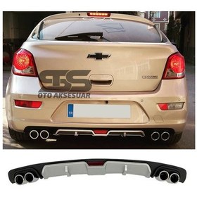 Resim Chevrolet Cruze HB Difüzör Arka Tampon Eki 4 Egzoz Çıkışlı Gri 