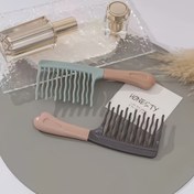 Resim Çift Dalgalı Saç Fırçası - Anti-Statik Dolaşmayı Açan & ABS Plastik Saplı Saç Masaj Tarak, Islak/Kuru Saçlar İçin Nazik, Tüm Saç Tipleri için Ergonomik Tasarım 