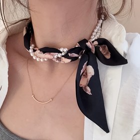 Resim 1 Kadınlar için Şık Çok Yönlü Sahte Uzun Kurdele Eşarp - Çok Fonksiyonlu Çıkarılabilir Saç Bağı, Kravat ve Dekoratif Bel Bandı Çanta Sapı 