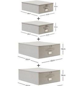 Resim Ocean Home Textile 4'lü Gri Balıksırtı Destekli Hurç Set 2 Adet 31 x 38 x 12 + 45 x 55 x 18 cm 
