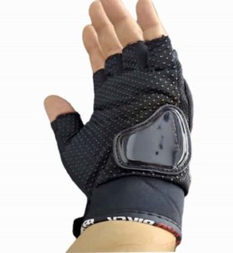 Resim BabeMotor Yarım Parmak Korumalı Paintball Motorcross Bisiklet Motorsiklet Eldiveni 
