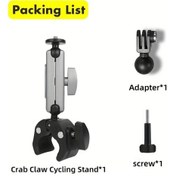 Resim Xuweiwei Standard Esnek Motosiklet Super Mengene Çift Kıskaç 360 Derece Dönebilir Spor Kamera Gidon Sabitleme Braketi 