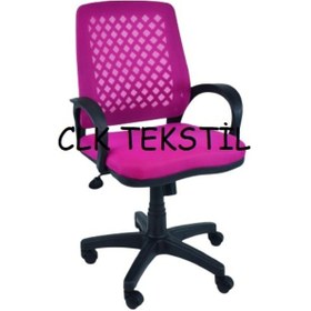 Resim Clk-06 Fileli Petek Ofis Büro Bilgisayar Koltuğu Sandalyesi Pembe 