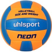 Resim woodhub Voleybol Topu Turuncu Mavi Neon 