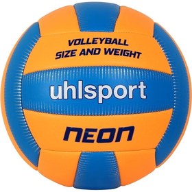 Resim woodhub Voleybol Topu Turuncu Mavi Neon 