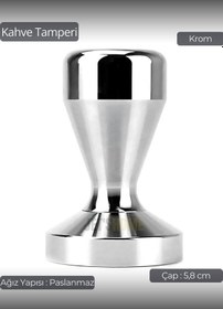 Resim Tamper Krom Kaplama Kahve Tamperi 58 Mm Diğer 