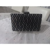 Resim Ttvakum Abiye Çanta Tel Kırma El İşlemeli Dalgalı Açık Gri 