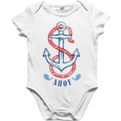 Resim Tosbili Ahoy Baby Beyaz Bebek Body 