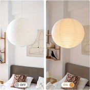 Resim 1 Set of 40Cm/16Inch Yuvarlak Pirinç Kağıt Lambaları, Beyaz Kağıt Fener Işıkları, Oturma Odası, Yatak Odası, Ev Dekoru, Mutfak Dekoru, Etkinlik ve Parti Dekorasyonu için Asılı Kağıt Lambaları. 