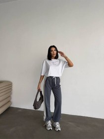 Resim Rawea Oversize Unisex Eşofman Takımı - Dijital Baskılı, Pamuklu & Rahat Antrasit 