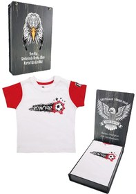 Resim Beşiktaş Orijinal Beyaz Bebek T-shirt Kişiye Özel Ahşap Kutulu 