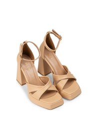 Resim Deery Bej Platform Topuklu Kadın Abiye Ayakkabı - K0310zbejm01 Bej 