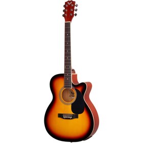 Resim Angel AFG100-SB Sunburst Akustik Gitar | Çelik Telli Jumbo Kasa 