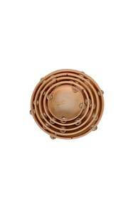 Resim Tef Atölyesi Deri Tef 40 cm Ahşap 6 Zilli Tef Kına Tefi 1 Adet 