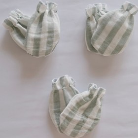 Resim runbaby Pamuklu Çift Kat Müslin Kumaş 3 Çift Bebek Eldiven 