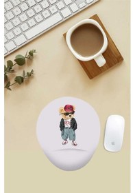 Resim Hip Hop Teddy Desenli Bilek Destekli Mouse Pad Mousepad 