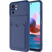 Resim Xiaomi Redmi Note 10 Uyumlu Kılıf ​sürgülü Lens Koruma Kart Bölmeli Fit Özel Koleksiyon Case 