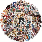 Resim 100 adet Karışık Renk Yeniden Kullanılabilir PVC Karikatür Sticker, Düzensiz Şekil, Kendinden Yapışkanlı, Motosiklet, Retro Bayan, Komik, Graffiti, Dekorasyon, El Çantası, Su Şişesi, Cep Telefonu, Dizüstü Bilgisayar, Kaykay, Valiz, Plastik, Cam, Metal, Seramik 