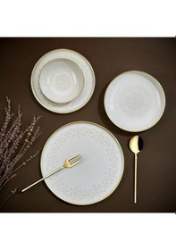Resim Mea Concept Dentelle Gold 24 Parça Bone Porselen Yemek Takımı 