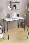 Resim Mudesa Çalışma Masası Mini Ofis Masası Metal Ayaklı Dekoratif Masa Ders Çalışma Masası Genç Odası Masası 