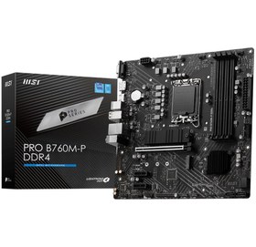 Resim MB PRO B760M-P DDR4 SOKET 1700 DDR4 5333MHZ (OC) PCI-E Gen4 2X M.2 USB3.2 DP HDMI 1x2.5G LAN ATX 