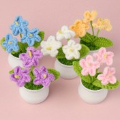 Resim El Yapımı Tığ İşi Orkide Bitkisi - Ev Dekoru & Tatil Masa Süsleri İçin Mükemmel, Polyester, Bahar Teması 