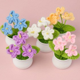 Resim El Yapımı Tığ İşi Orkide Bitkisi - Ev Dekoru & Tatil Masa Süsleri İçin Mükemmel, Polyester, Bahar Teması 