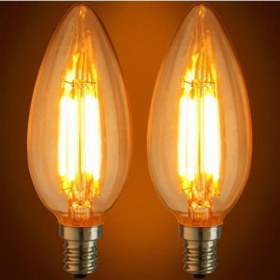 Resim E14 Ince Duy Buji Mum Amber Renk 4 Watt Rustik Led Ampul Edison F 