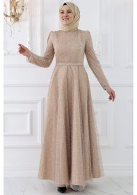 Resim Amine Hüma Aymira Tesettür Abiye Gold Gold 