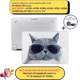 Resim Macbook Pro Kılıf 13inç M1-M2 A1706-08 A1989 A2159 A2251 A2289 A2338 ile Uyumlu Cat01NL 