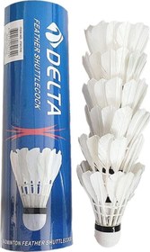 Resim Delta Özel Kaz Tüyü Pratik Kutusunda 6 Adet Mantar Kafa Badminton Topu 