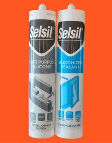 Resim Selsil Genel Amaçlı Silikon (şeffaf) 280gr & Silikonize Mastik (beyaz) 500gr 