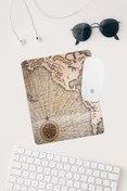 Resim HobiShop Eski Harita Çizimli Bilek Destekli Dikdörtgen Mouse Pad Mouse Altlığı. 