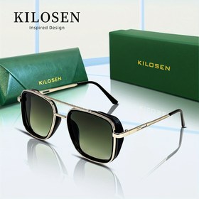 Resim KILOSEN Punk Tarzı Metal Kenar Moda Gözlükleri Retro Cyber Tarzı Çift Işın Hediye Kutusu Gözlükleri, Sokak Stili ve Moda Giyim için Erkekler ve Kadınlar 