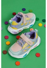 Resim Vicco Lamb Çocuk Renkli Işıklı Cırtlı Hafif Spor Ayakkabı 346.25k.227 Gümüş 
