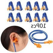 Resim Ganzhoushop Yumuşak Silikon Kulak Tıkacı, Tekrar Kullanılabilir Kulak Koruyucu, İşitme Koruması, Gürültü Azaltma, Kordonlu, 10 Adet 