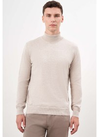 Resim Morven Erkek Bej Basic Balıkçı Yaka Dynamic Fit Rahat Kesim Triko 26kc017002653 Bej Bej 