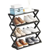 Resim Neevoyu 4 Katlı Katlanabilir Plastik Ayakkabı Rafı - Boşluk Tasarrufu, Kolay Montaj, Çekirdek/balkon/oda Kullanıma Uygun, Siyah Diğer 
