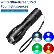Resim Dongjing Çok Fonksiyonlu Taşınabilir Rgb Dört Renk El Feneri Siyah 
